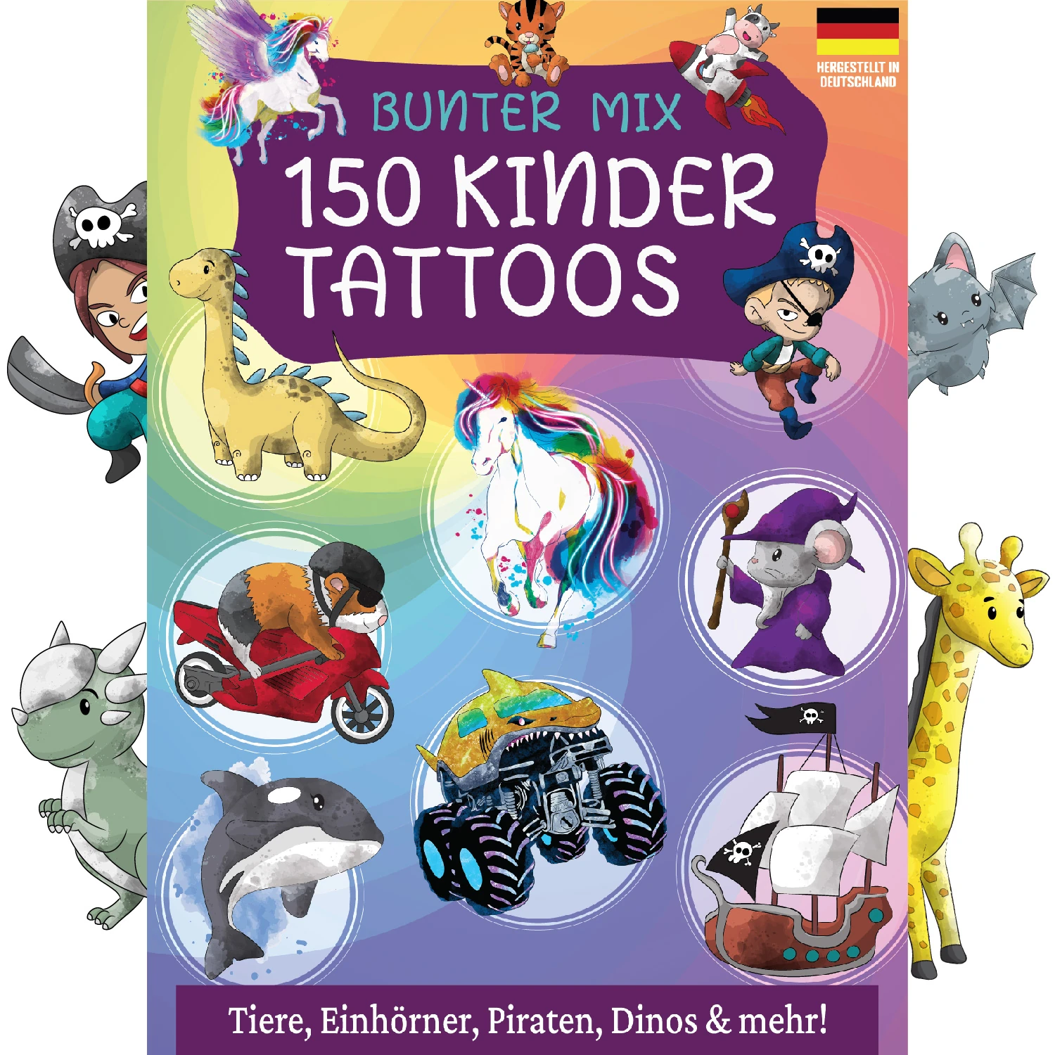 Bunter Mix: 150 Kindertattoos 