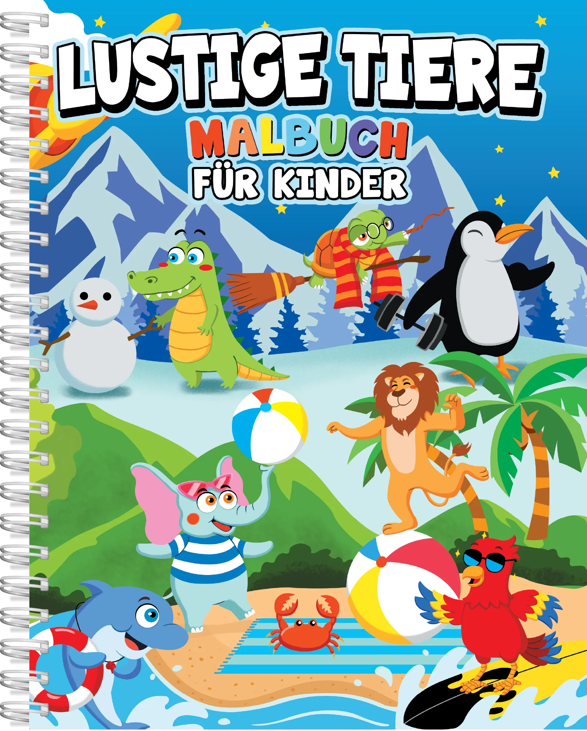Animales divertidos Libro de Colorear para niños
